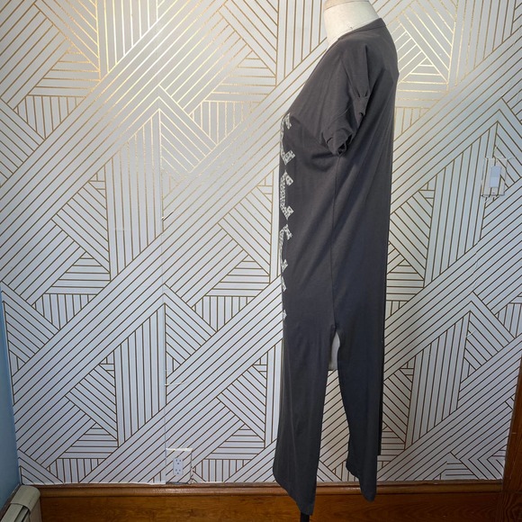 Chaser Free People ACDC Leopard T-Shirt Dress Gray - Picture 7 of 12